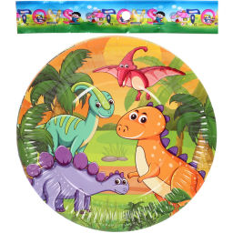 Тарелка бумажная 18 см в наборе 10 шт "Славные динозаврики"