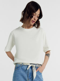 Футболка женская в молочном цвете - Mark formelle фото 5