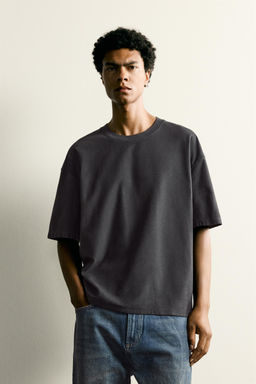 CAMISETA RELAXED FIT COSTURA / Antracita oscuro - Zara фото 2