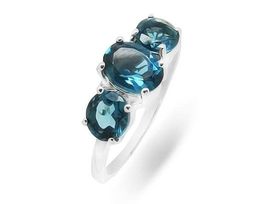 Кольцо из серебра лондон топаз кварц, Степ