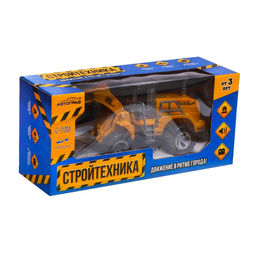 Экскаватор инерционный «Стройтехника», световые эффекты, подвижные детали, цвет жёлтый