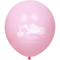 Воздушные шары 10 шт, 10"/25см Наша доченька (розовый/белый)