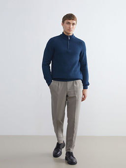 Dik Yaka Uzun Kollu Erkek Triko Kazak