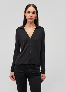 Dugmeli Siyah H?rka - Mavi фото 2