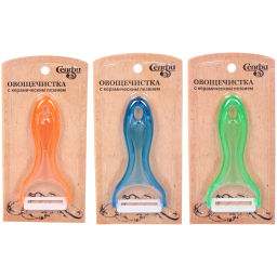 Цена за 5 шт. Овощечистка поперечная с керамическим лезвием, прозрачная ручка