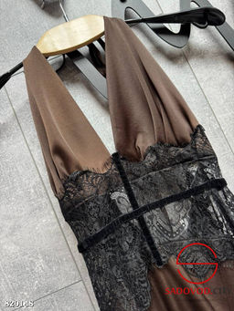 Платье макси с вставкой из кружева - Bruno фото 3