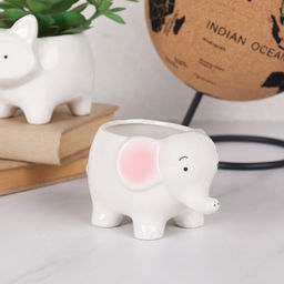 Кашпо 10,5х8x10 см Животные / WN44 /уп 6/72/ белое (Лев ) - Галеонтрейд фото 3