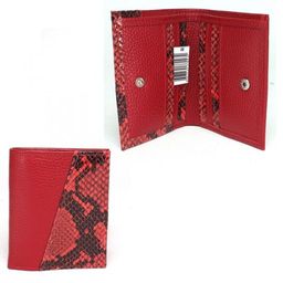 Портмоне женское Croco-ПР-915 натуральная кожа 1 отд, 9 карм, красный питон/красный флотер (11/001/113) 236249