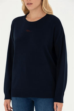 Женский темно-синий свитер с v-образным вырезом - U.s. polo assn фото 13