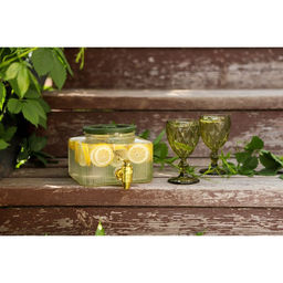 Диспенсер для напитков «Листок», 2.6 л, 18×13.5 см, стекло