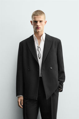 DOUBLE-BREASTED 100% WOOL SUIT BLAZER - Zara фото 2