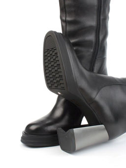 02-B6236-6051Z-9BM-1 BLACK Сапоги зимние женские (натуральная кожа, натуральный мех)