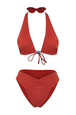TRENDYOLMILLA Kiremit Ucgen Aksesuarl? Regular Bikini Tak?m? TBESS25BT00023  фото 5