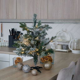 ULD-T5460-030/SNA/3AA WARM WHITE IP20 XMAS TREE SNOW Дерево светодиодное Ёлочка снежная, на батарейках 3АА (не в/к), 54х60см. 30 светодиодов. Теплый белый свет. TM Uniel