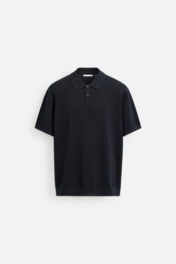 TEXTURED PIQUE KNIT POLO SHIRT - Zara фото 7