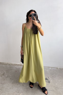 TRENDYOLMILLA Yag Yesili Genis Kesim Maxi Dokuma Elbise TWOSS25EL00051 фото 6