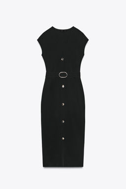 STRETCH MIDI DRESS WITH BELT - Zara фото 5