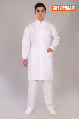 Халат мужской 68 ТС. Цвет: белый - Стильб фото 2