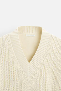 TEXTURED V-NECK SWEATER - Zara фото 10