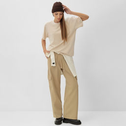 Футболка из вареного хлопка женская Mist Don&apos;t touch me, размер M, молочная