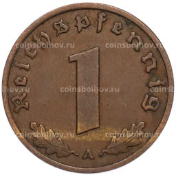 Монета 1 рейхспфенниг 1937 года A Германия