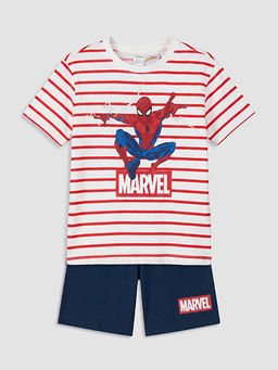 Spider-Man Bask?l? Erkek ?ocuk ?ortlu Pijama Tak?m?