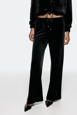 WIDE VELVET TROUSERS - Zara фото 2