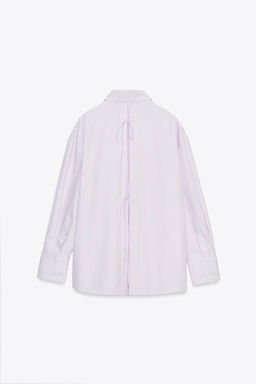 OVERSIZE POPLIN SHIRT WITH BACK TIES - Zara фото 7