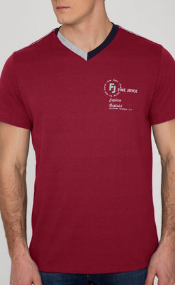 Футболка Fine Joyce F911-06b-019 из хлопка бордовый  фото 8