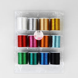 Нитки металлизированные, 91±1 м, набор 12 шт., разноцветные