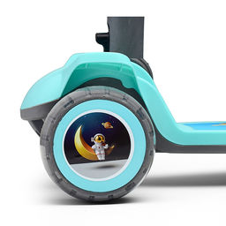 Самокат 3-х кол., бирюзовый, PU, в коробке