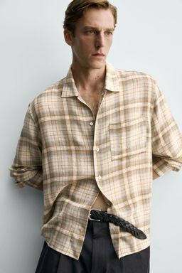 CAMISA RELAXED FIT CUADROS / Arena - Zara фото 6