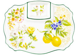 Блюдо д/шашлыка 28*21*2,3 см  Лимоны с соусницей NEW BONE CHINA - Elan gallery фото 10