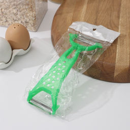 Овощечистка Доляна «Горох», двухсторонняя, 17.5 см, зелёная