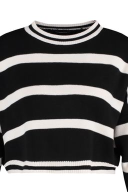 Siyah Crop Cizgili Triko Kazak TWOAW23KZ00205 - Trendyolmilla фото 6