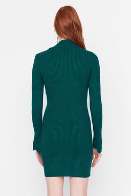 TRENDYOLMILLA Mavi Mini Triko Basic Dik Yaka Elbise TWOAW23EL01415  фото 21