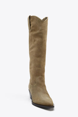 SPLIT SUEDE KNEE-HIGH BOOTS - Zara фото 14