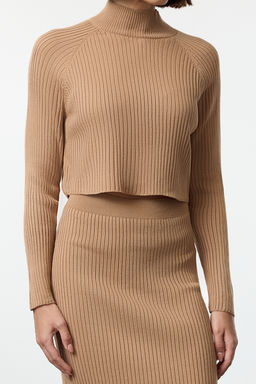 Camel Crop Basic Etekli Triko Alt - Ust Tak?m TWOAW23AU00170 - Trendyolmilla фото 3