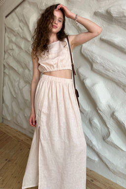 Топ лён PUFF095/01/Крем-брюле - YPSILON фото 5