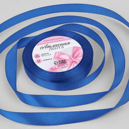 Цена за 5 шт. Лента атласная, 12 мм, 23±1 м, синяя №40