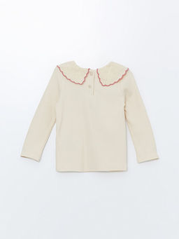 Bebe Yaka Uzun Kollu Nak??l? K?z Bebek Ti??rt - Waikiki фото 3