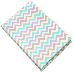 Зигзаг, бирюза Скатерть 200х145см, длина стола до 160см, на 6-8 персон, хлопок Премиум 186г/м2, Домашняя мода (Россия)