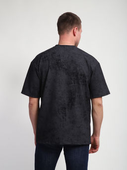 М460 Футболка оверсайз футер (черный винтаж)