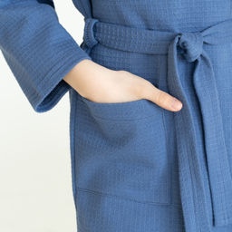 Халат детский вафельный джинс 914 (140, 72)