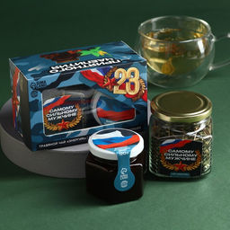 Набор 23: чай травяной 25 г., варенье с сосновыми шишками 120 г.