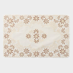 Цена за 12 шт. Салфетка ажурная для стола «Лютики», 45×30 см, бежево-коричневая