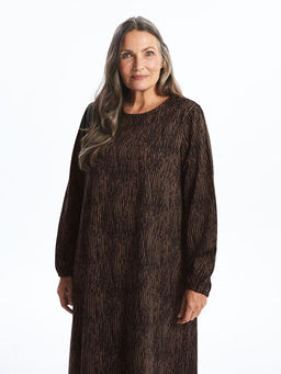 Bisiklet Yaka Desenli Elbise