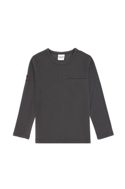 Erkek _ocuk Gri Bisiklet Yaka Sweatshirt Sepette S_rpriz _ndirim