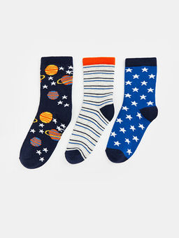 Desenli Erkek ?ocuk Soket ?orap 3l?