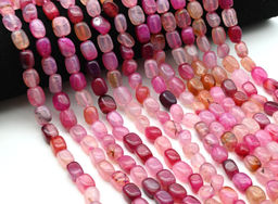 Бусины из агата "Вены Дракона" прямоугольник 8*11мм тонированный цв.фуксия, 36см, 32 бусины Радуга камня
